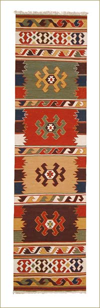 Çok Renkli Yeni Kök Boya Kilim Yolluk