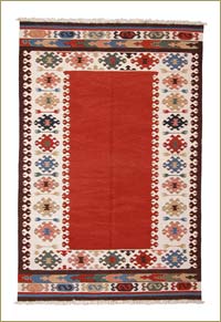 Red New Turkish Kilim Area Rug