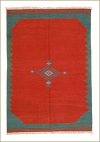 Red New Turkish Kilim Area Rug