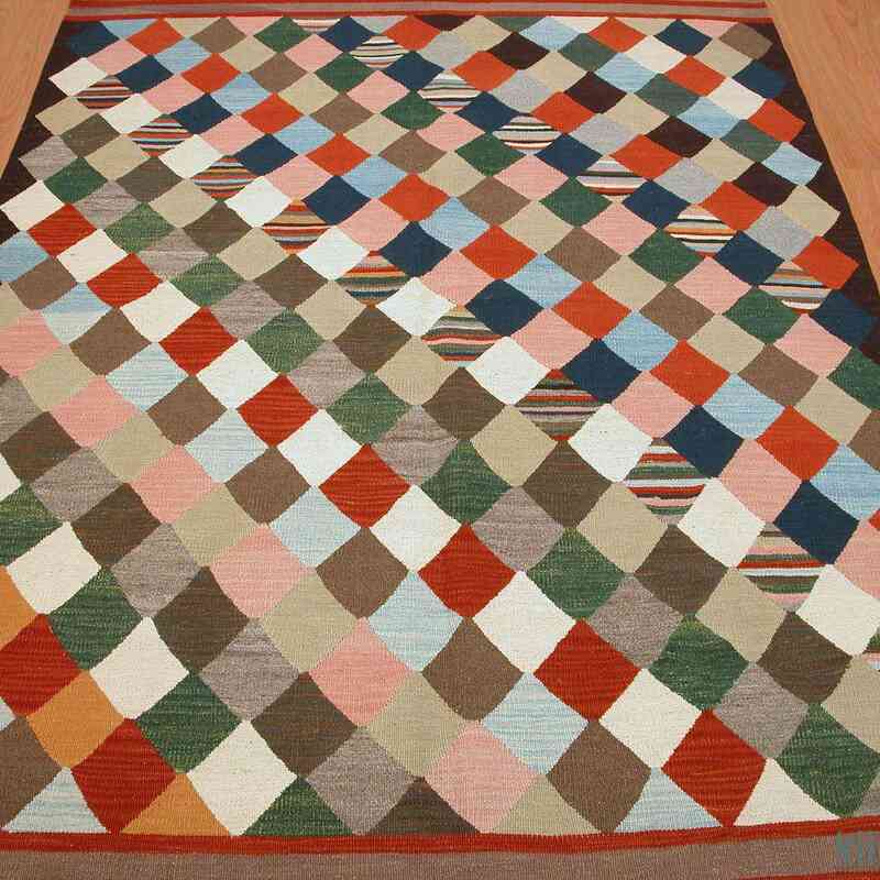 Multicolor Nueva Alfombra Kilim Turca De Área - K0003876