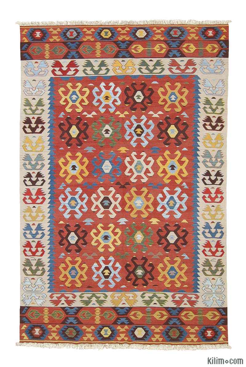 Çok Renkli Yeni El Dokuma Kilim - K0003877