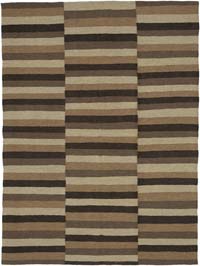 Brown New Handwoven Turkish Kilim Rug - 4' 8" x 6' 3" (56" x 75")