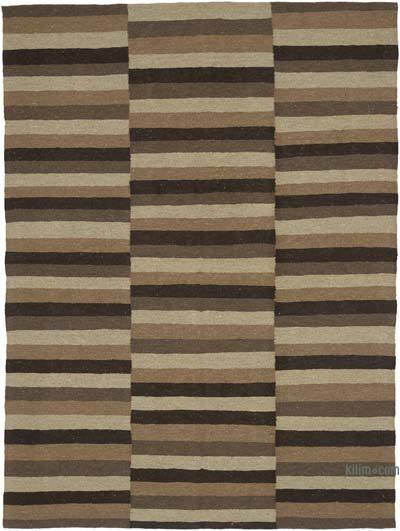 Brown New Handwoven Turkish Kilim Rug - 4' 8" x 6' 3" (56 in. x 75 in.)