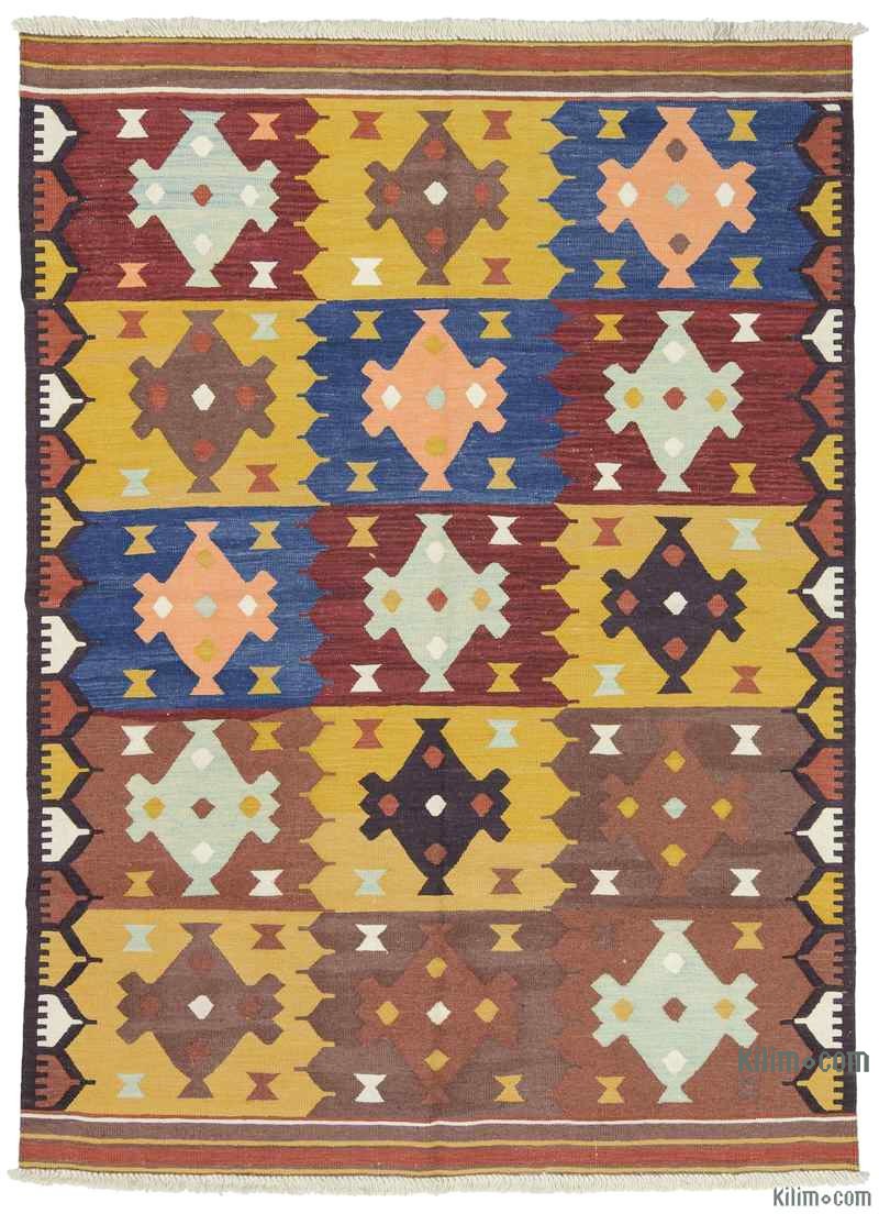 Multicolor New Handwoven Turkish Kilim Rug - 5' 10" x 7' 10" (70" x 94") - K0004616