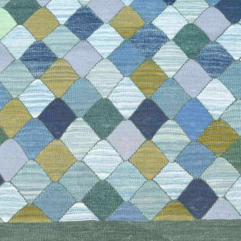Açık Mavi, Yeşil Yeni El Dokuma Kilim - K0004620