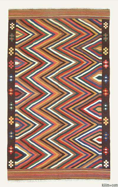 Çok Renkli Yeni Kök Boya El Dokuma Kilim