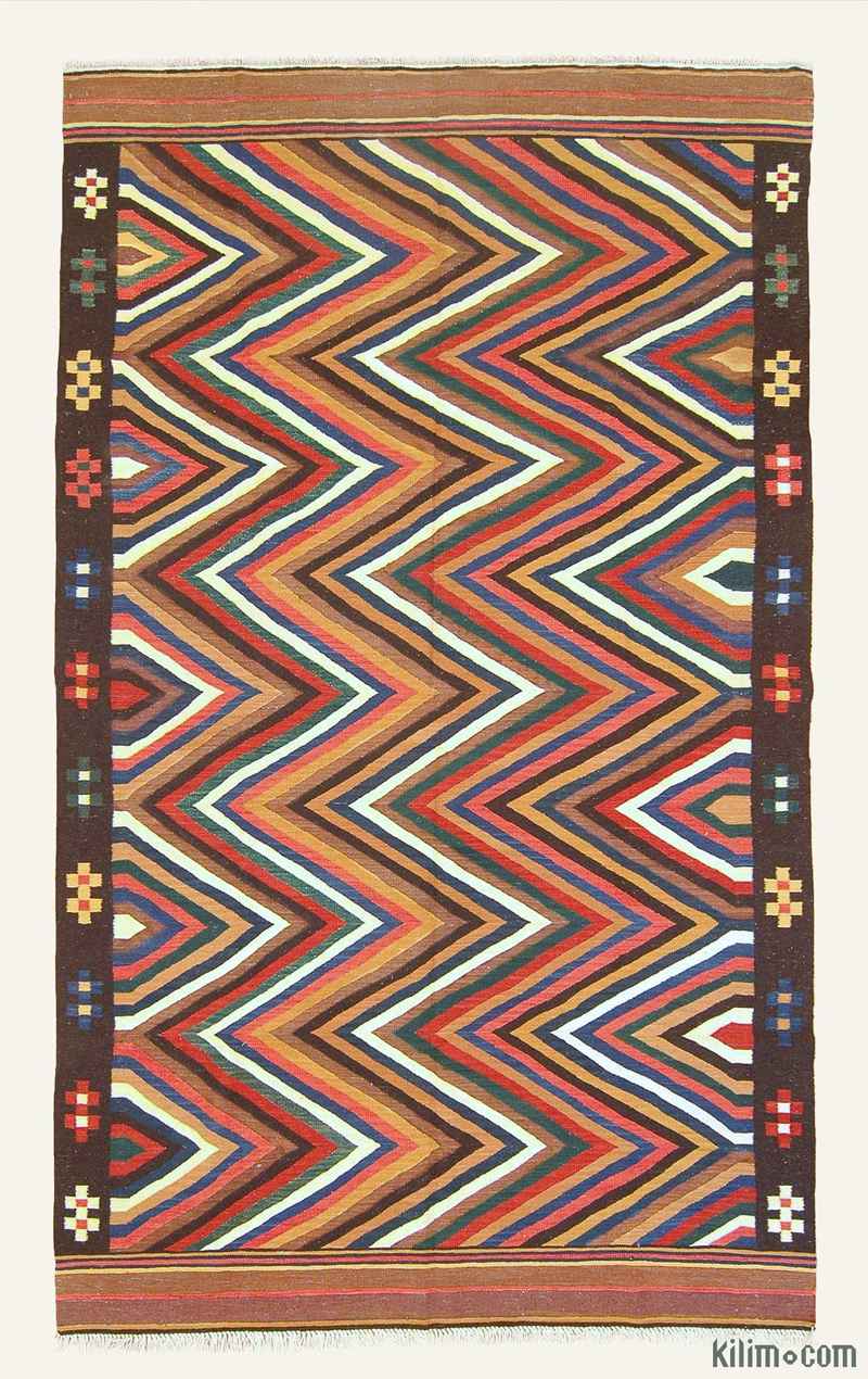Multicolor Nueva Alfombra Kilim Turca De Área - K0004621