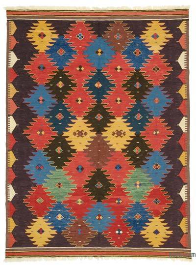 Çok Renkli Yeni Kök Boya El Dokuma Kilim