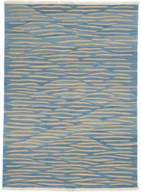 Blue New Handwoven Turkish Kilim Rug - 6'  x 8' 2" (72" x 98")