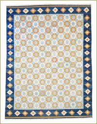 Blue New Turkish Kilim Area Rug