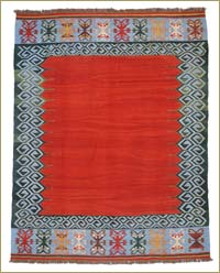 Red, Blue New Turkish Kilim Area Rug