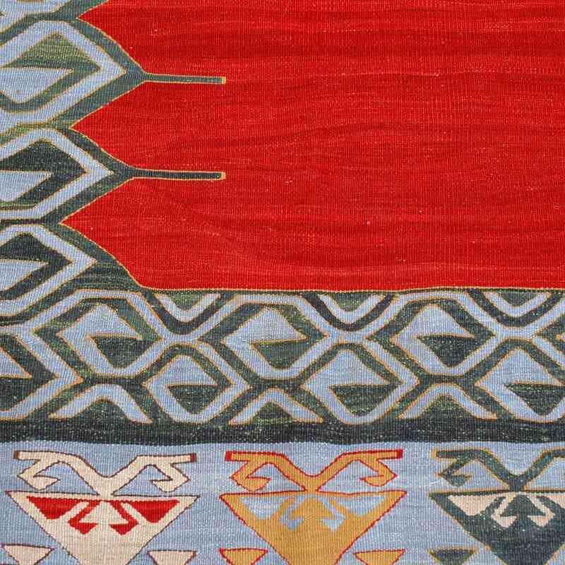 Kırmızı, Açık Mavi Yeni El Dokuma Kilim - K0004800