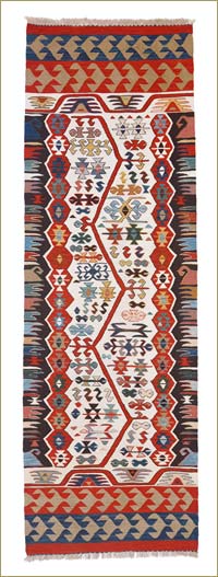 Multicolor Nueva Alfombra Kilim Turca De Pasillo