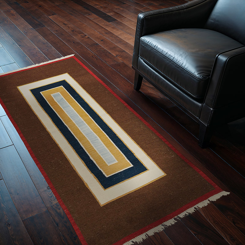 Brown New Turkish Kilim Area Rug - K0004807