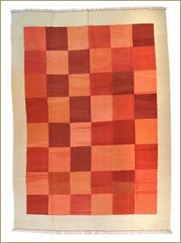 Kırmızı, Turuncu Yeni El Dokuma Kilim