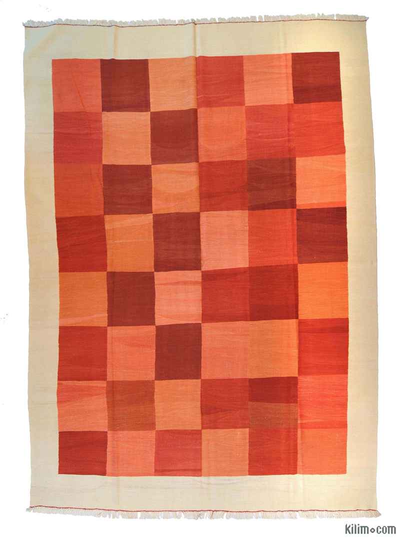 Red, Orange New Turkish Kilim Area Rug - K0004812