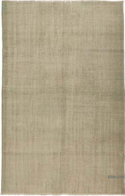 米色过度染色土耳其复古地毯- 5' 4