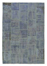 Azul claro Alfombra De Retazos Turca Sobre-teñida - 200 cm x 290 cm