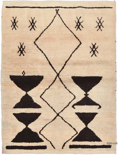 Beige, Brown New Turkish Tulu Rug