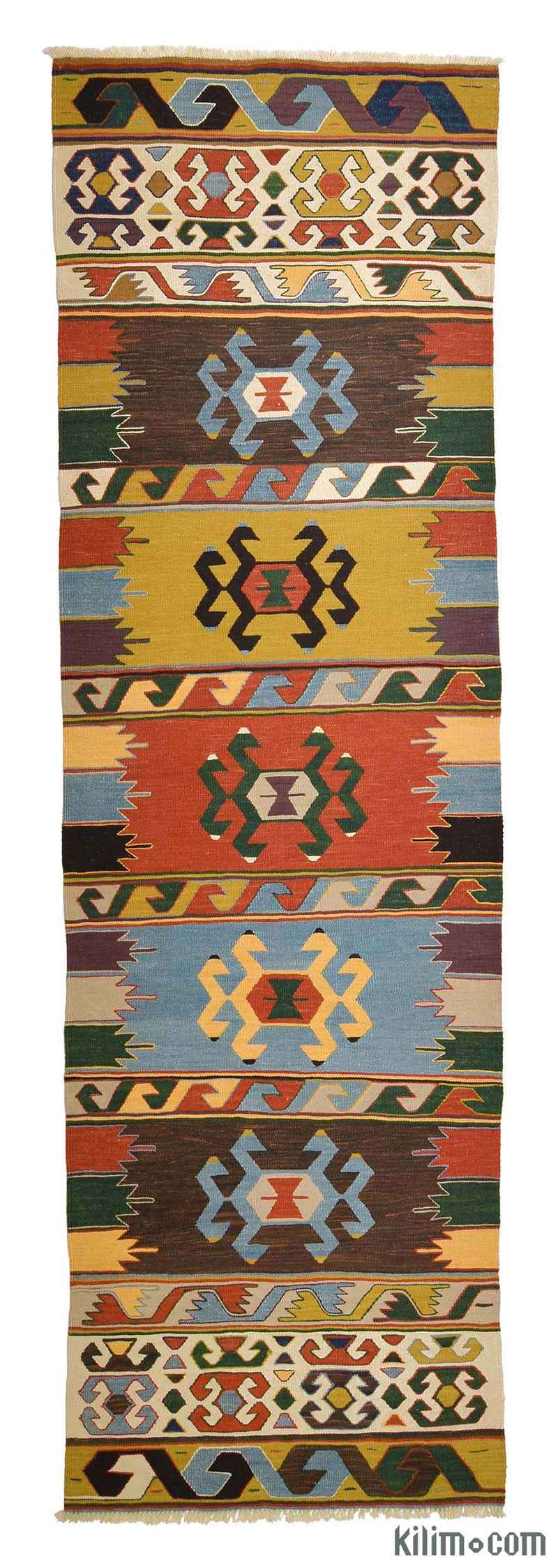 Multicolor New Turkish Kilim Runner - K0005705