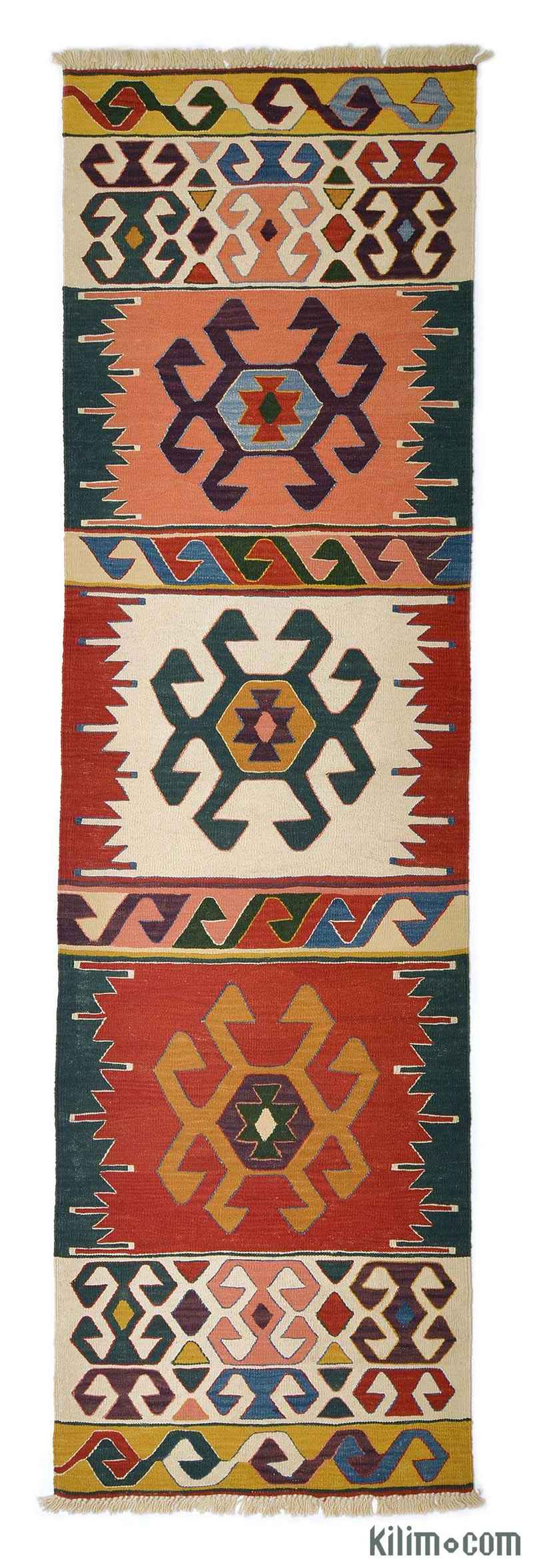 Multicolor Nuevo Kilim Turco De Pasillo - K0005707