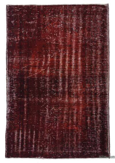 Kırmızı Vintage Boyalı Halı - 162 cm x 241 cm
