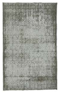 Gray Over-dyed Turkish Vintage Rug - 5' 8" x 8' 11" (68" x 107")