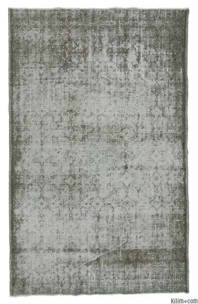 Grey Over-dyed Turkish Vintage Rug - 5' 8" x 8' 11" (68 in. x 107 in.)