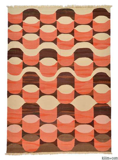 Orange New Handwoven Turkish Kilim Rug