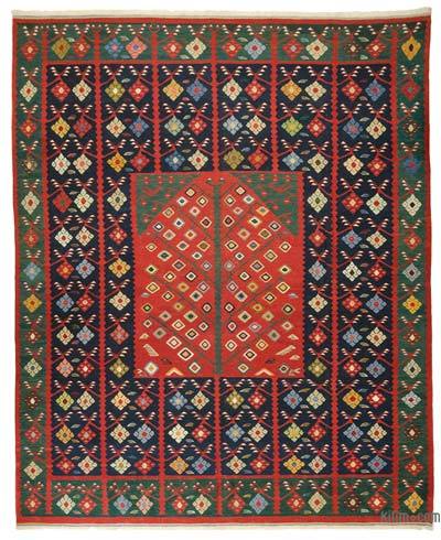 Çok Renkli Yeni Kök Boya El Dokuma Kilim
