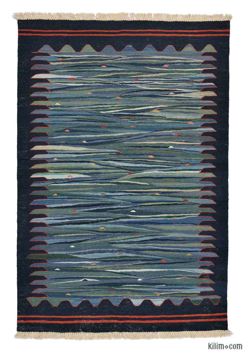 Blue New Turkish Kilim - K0005930