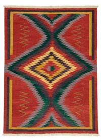 Red New Handwoven Turkish Kilim Rug - 6'  x 8' 1" (72" x 97")