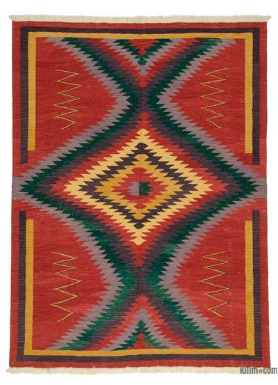 Kırmızı Yeni Kök Boya El Dokuma Kilim - 184 cm x 246 cm