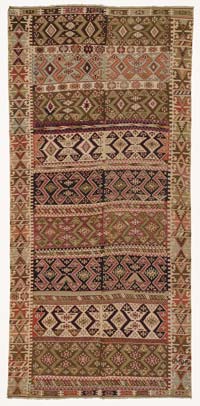 Multicolor Antique Malatya Kilim Rug - 5' 11" x 12' 6" (71" x 150")
