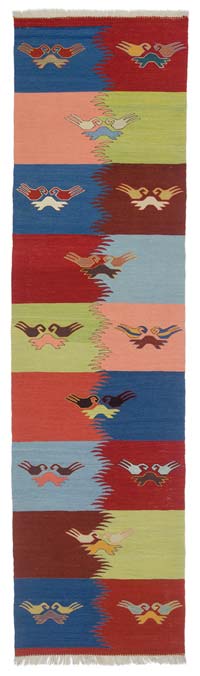 Multicolor Nuevo Kilim Turco De Pasillo - 93 cm x 341 cm