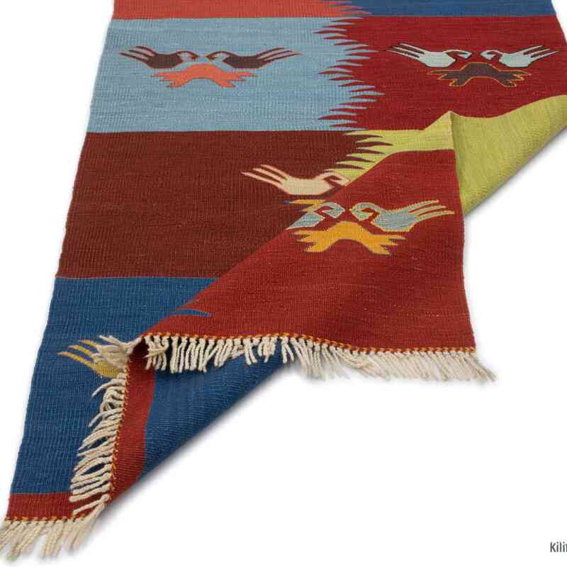Çok Renkli Yeni Kök Boya Kilim Yolluk - 93 cm x 341 cm - K0006428