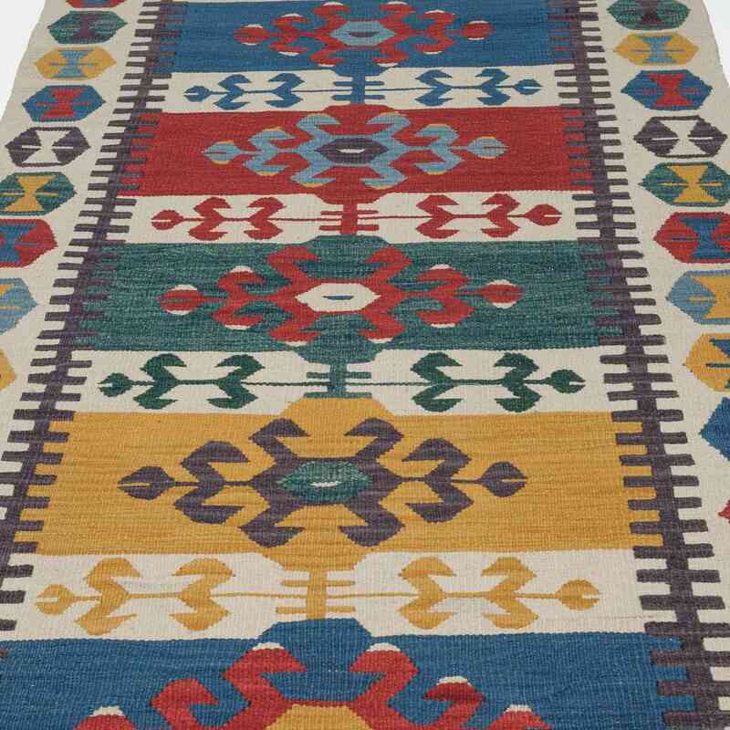 Multicolor Nuevo Kilim Turco De Pasillo - K0006435