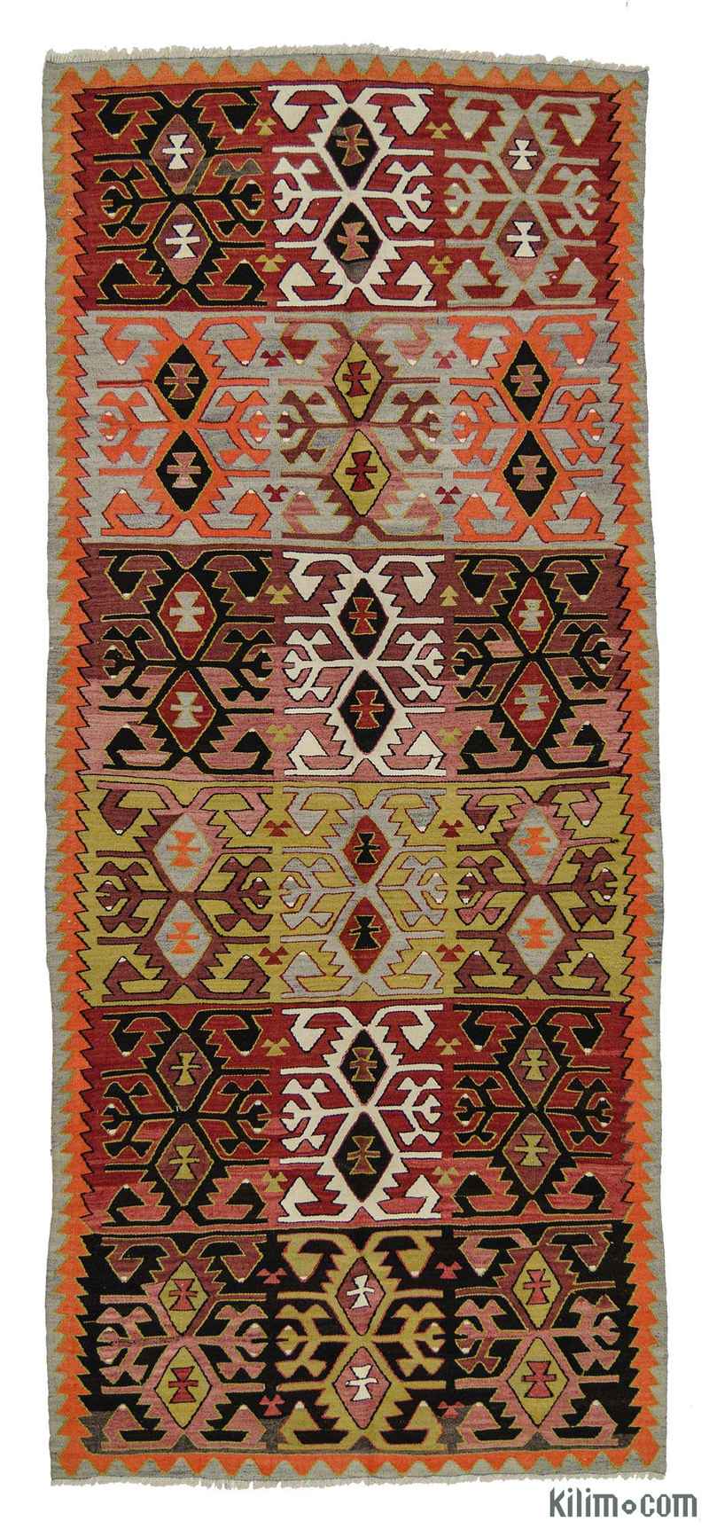 Multicolor Konya Kilim Vintage - 153 cm x 350 cm - K0006530
