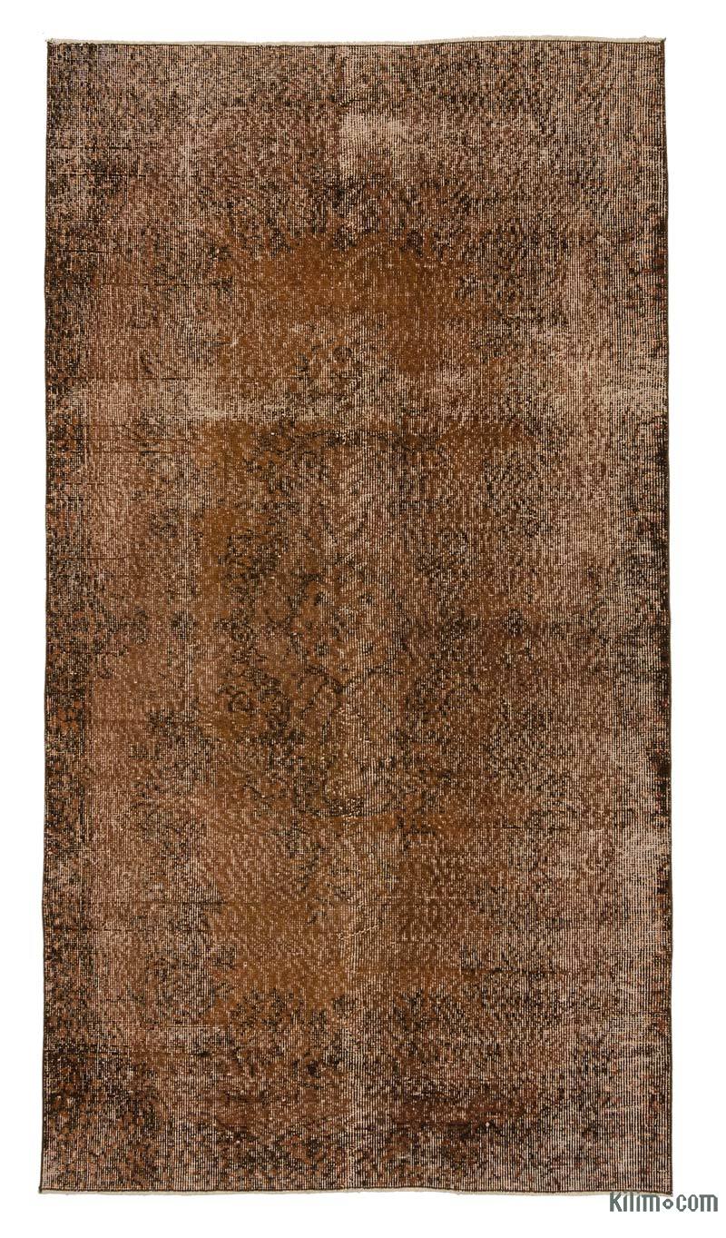 Brown Over-dyed Turkish Vintage Rug - 3' 9" x 6' 11" (45 in. x 83 in.) - K0007005