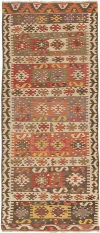 Multicolor Aydin Kilim Antiguo - 136 cm x 311 cm