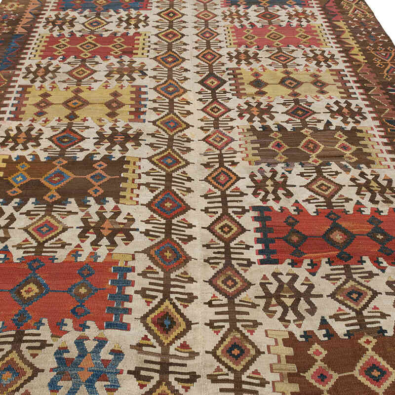 Multicolor Antique Hotamis Kilim Rug - 6' 2" x 13' 11" (74" x 167") - K0007937