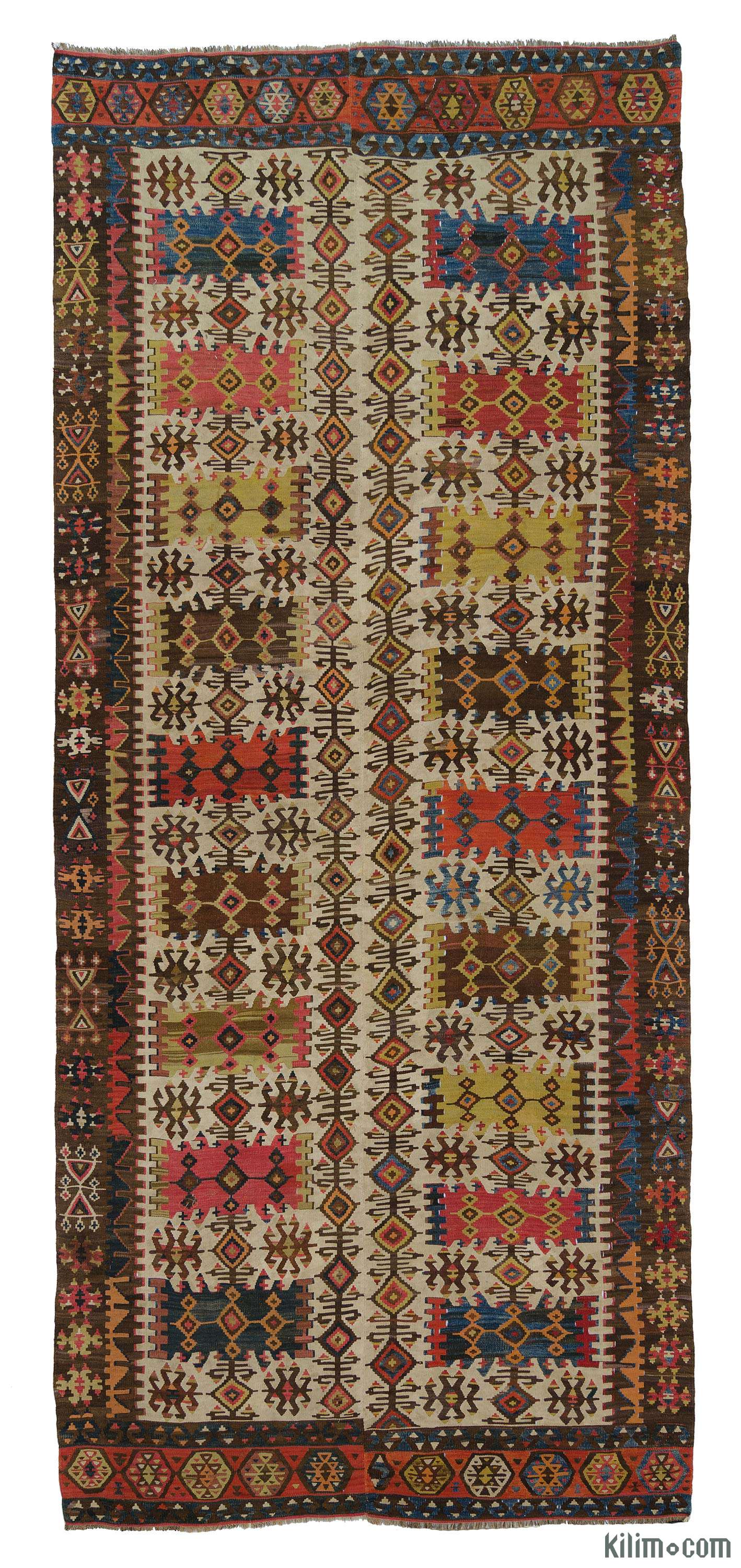 Vintage Anatolian Soumak Kilim Rug