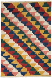 Multicolor New Handwoven Turkish Kilim Rug - 6'  x 8' 10" (72" x 106")