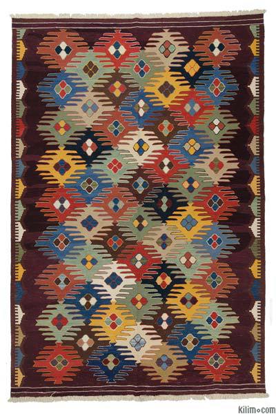 Çok Renkli Yeni Kök Boya El Dokuma Kilim - 206 cm x 305 cm