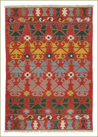 Red New Handwoven Turkish Kilim Rug - 185 cm x 263 cm