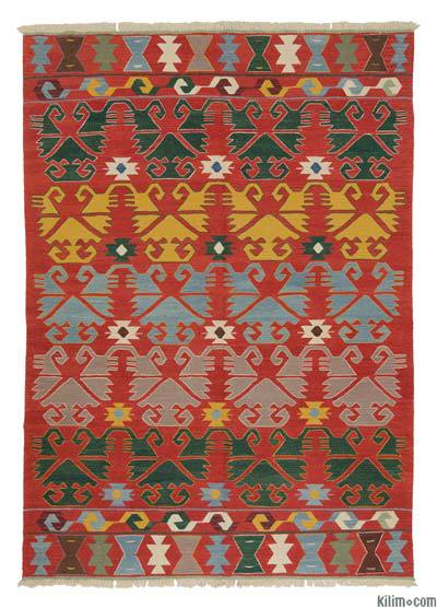 Kırmızı Yeni Kök Boya El Dokuma Kilim - 185 cm x 263 cm