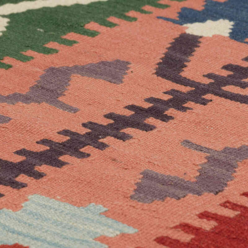 Kırmızı, Yeşil Yeni Kök Boya El Dokuma Kilim - 186 cm x 279 cm - K0007957
