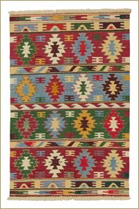 Multicolor New Handwoven Turkish Kilim Rug - 3' 11" x 6' 1" (47" x 73")