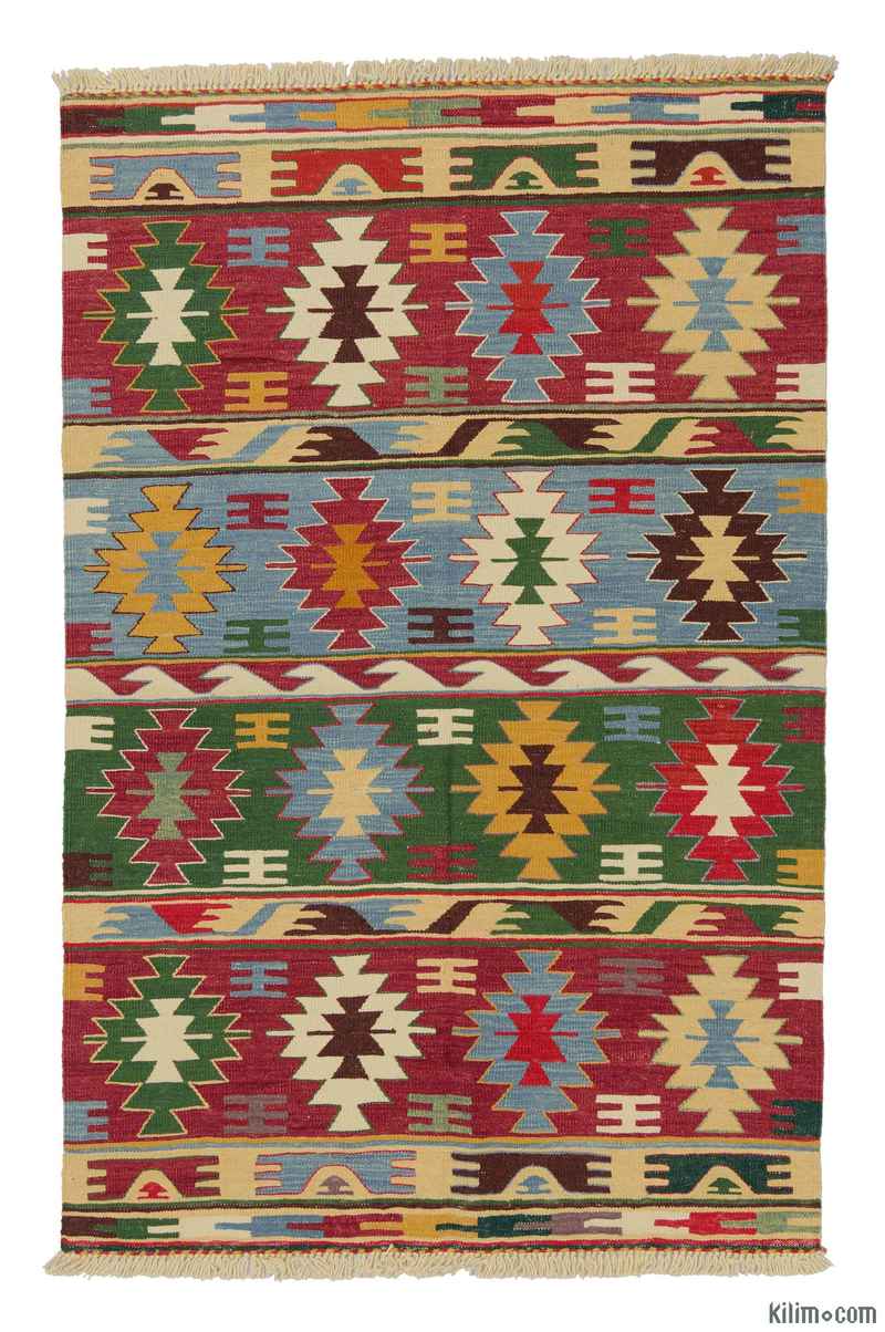 Çok Renkli Yeni Kök Boya El Dokuma Kilim - 120 cm x 185 cm - K0007964