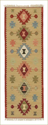 Beige New Turkish Kilim Runner